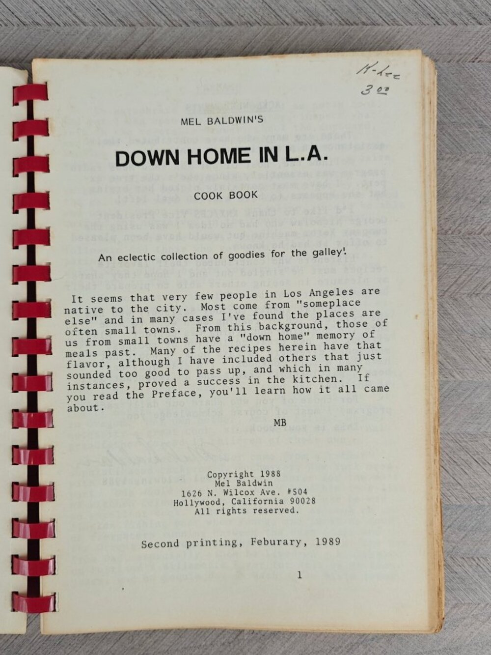 Mel Baldwins Down Home In L.A. Cookbook 1989 Spiral-Bound Recipes & Tips Signed - Picture 4 of 9